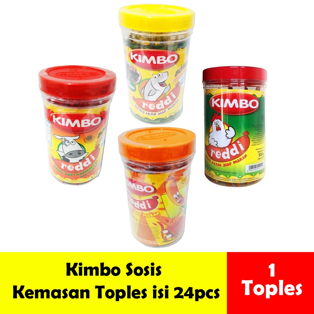 

sosis kimbo reddi Kemasan Toples rasa Ayam / Iga Bakar, sapi,ayam dan otak otak