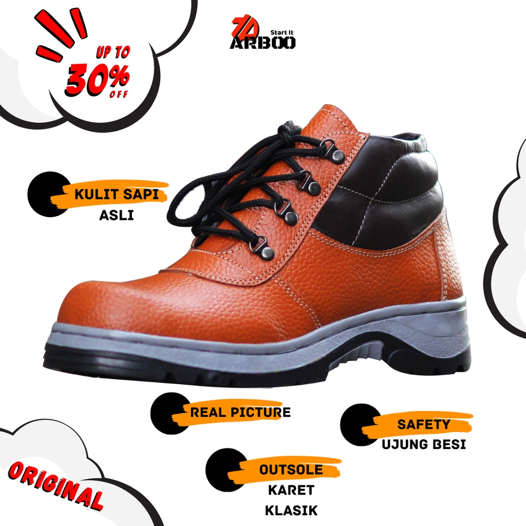 Sepatu Boots Pria Bahan Kulit Boots Fahion Pria Kekinian Original Safety Pria