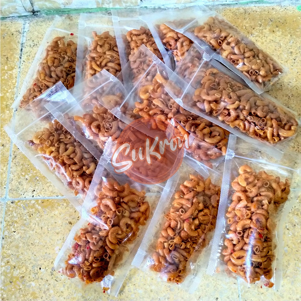 

Makaroni pedas gurih kemasan 50gram SuKron