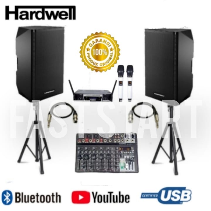 Paket Audio Pro Sound System out in door HARDWELL Speaker Power 1000 watt ORIGINAL TERBAIK