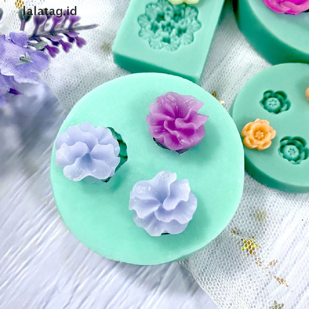 [lalatag] Fondant Mini Cetakan Silikon Coklat DIY Handmade Model Hati Bunga Baking Valene's Day Dekorasi Kue 3D Bougie Drop Lem [ID]