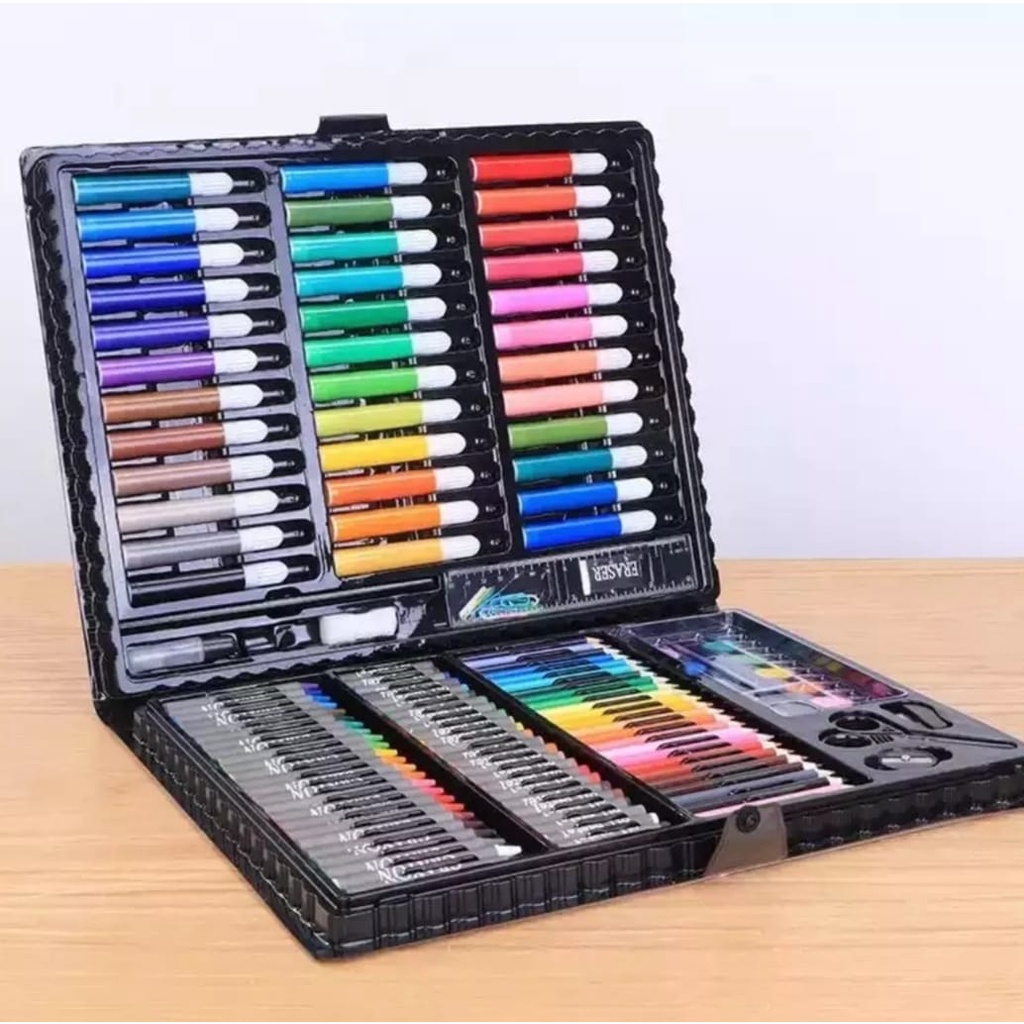 Crayon Tulis Anak 150 Set Stationary Set isi 86/150 pcs Pensil Crayon Warna Cat Air / Perlengkapan Sekolah Menggambar Anak / Alat Warna