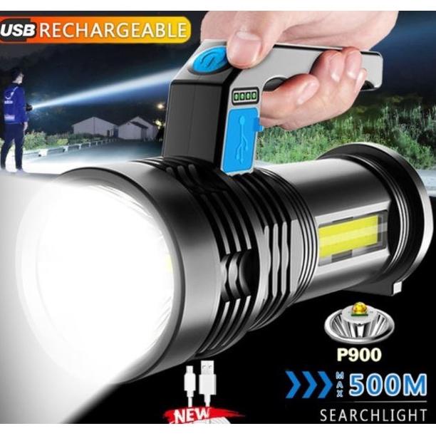 COD X5 Senter LED Super Terang Rechargeable USB Plus cob Senter Led Jarak Jauh 5250