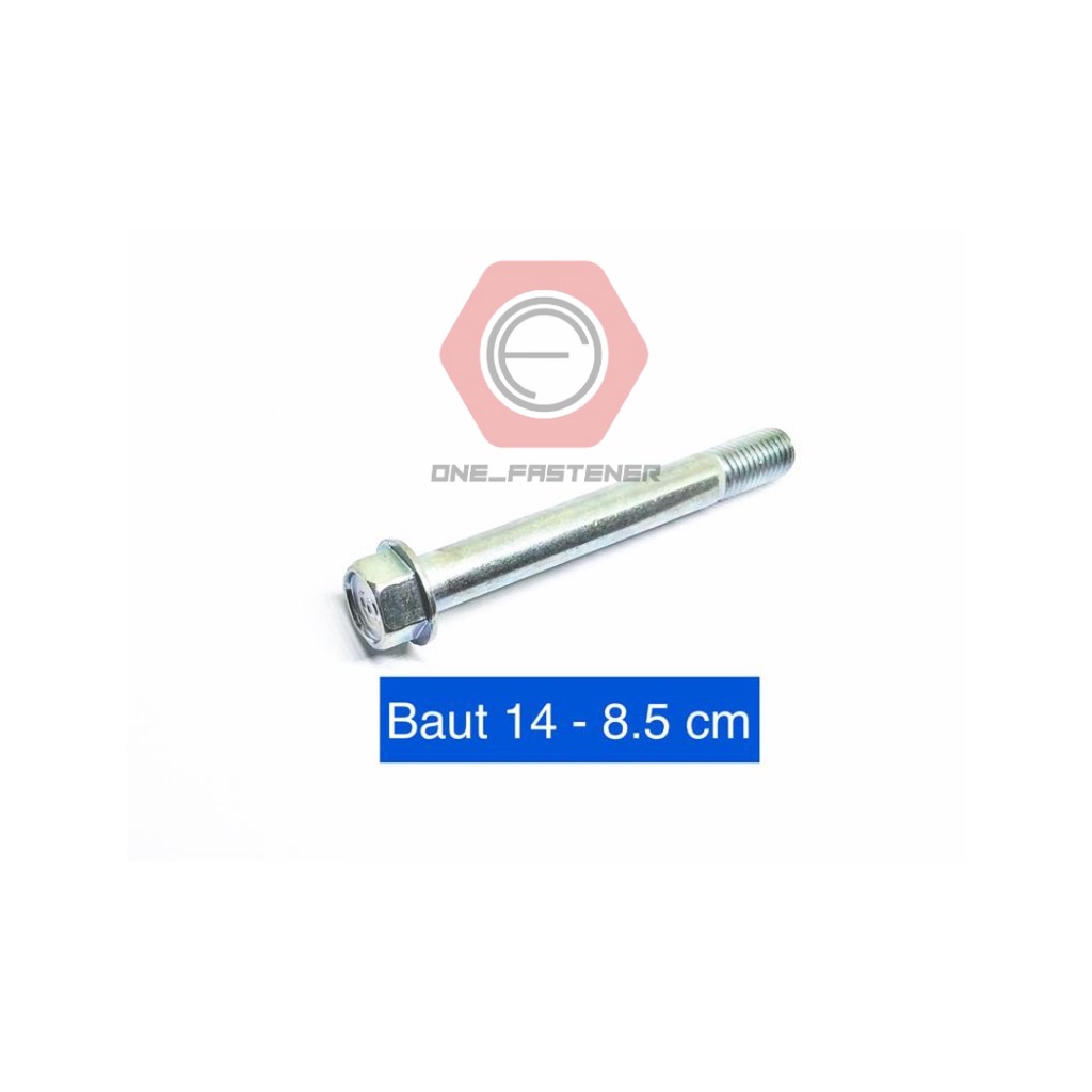 Baut Flange Bolt M10x85 Putih Kunci 14 topi swing arm monoshock 8.5cm