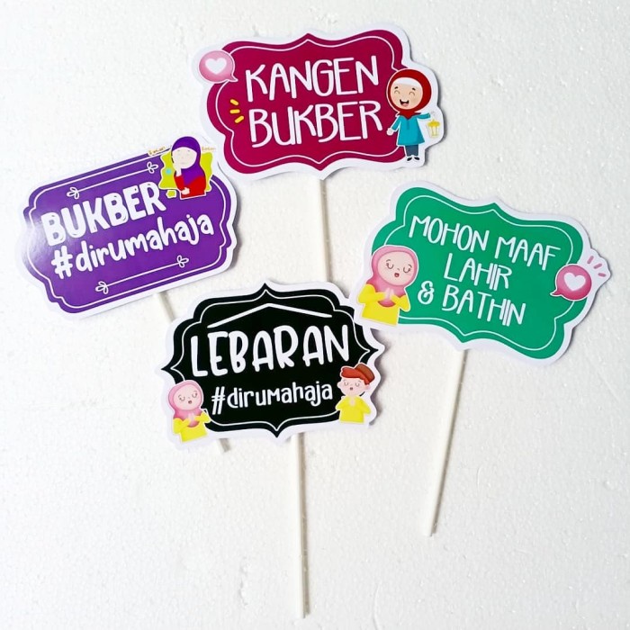 MINI BUKBER LEBARAN FUN PROPS PHOTOBOOTH DEKORASI DIRUMAHAJA