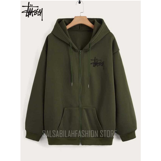SWEATER HOODIE - Jaket Distro Zipper - Jaket Sweater Hoodie Resleting Pria STUSY