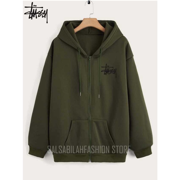 SWEATER HOODIE - Jaket Distro Zipper - Jaket Sweater Hoodie Resleting Pria STUSY