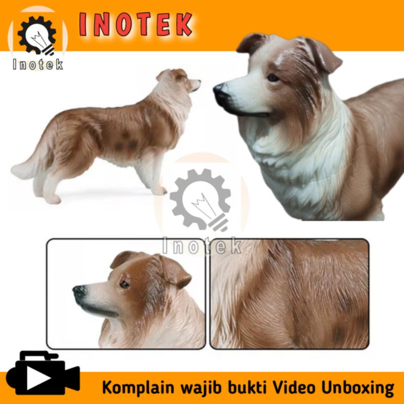 Mainan Miniatur Anjing Collie Penjaga Ternak