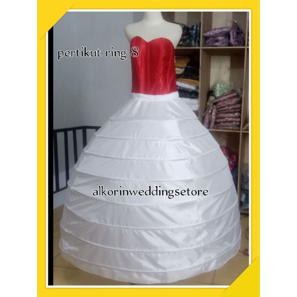 Peticoat/ Pertikut Pengembang Gaun Ring 8 Petikot Rok Dalam Pengembang Gaun