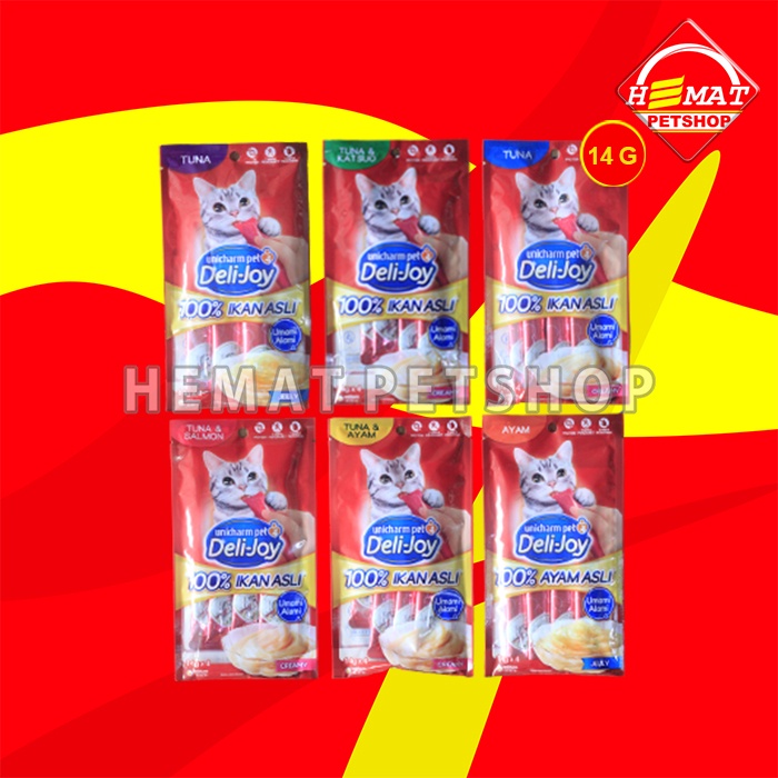 Snack Kucing Deli Joy Creamy Cat treat Cemilan 14 Gram