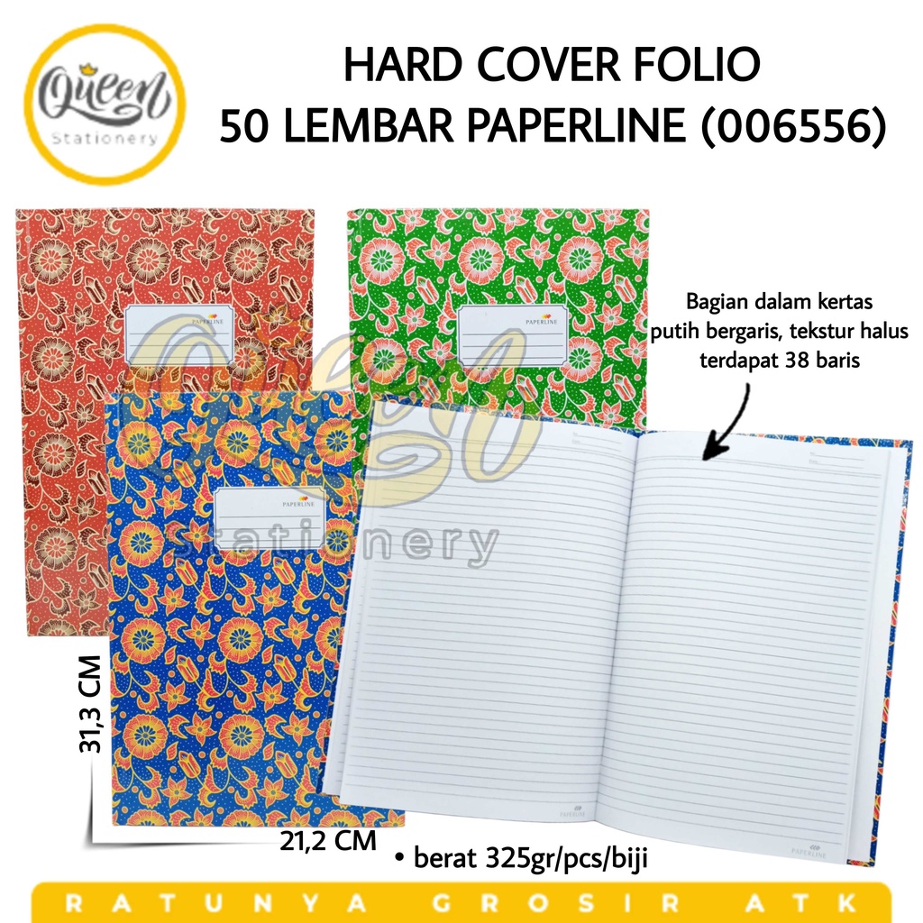 

1 PCS HARD COVER FOLIO 50 LEMBAR PAPERLINE NOTEBOOK BUKU CATATAN PEMBUKUAN (006556)