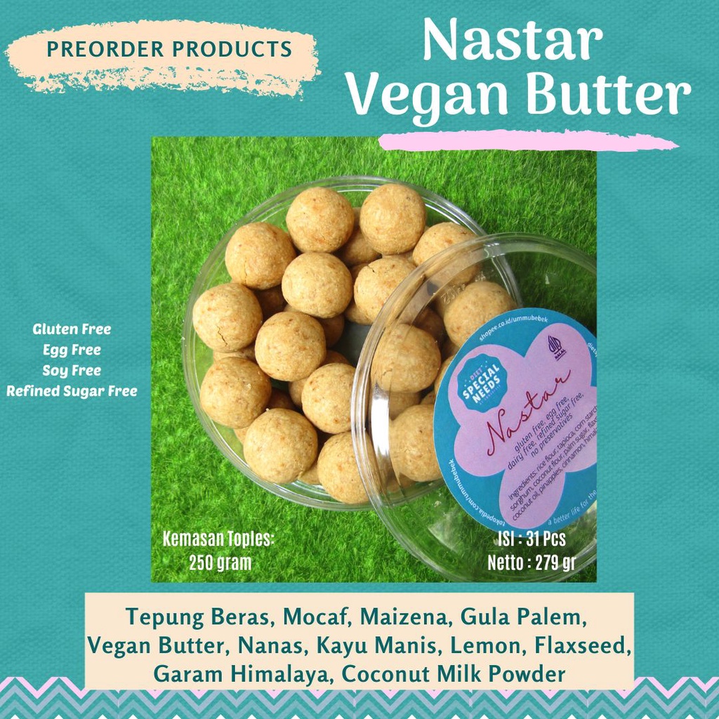 

Kue Nastar Vegan Butter Free of Gluten Dairy Egg Diet Special Needs