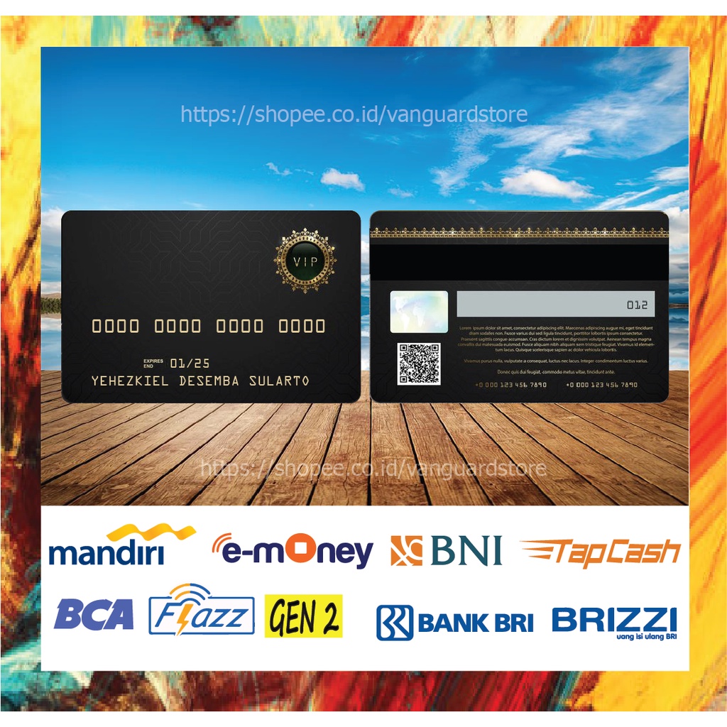 KARTU E MONEY E TOLL KARTU VIP MASTERCARD BLACK DEBIT CREDIT EMONEY MANDIRI FLAZZ BCA BNI TAPCASH BRIZZI BRI - 2 SISI