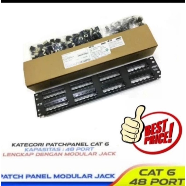 Patch Panel Cat6 48 Port + Modular Cat6 Comscope /AMP Cat 6