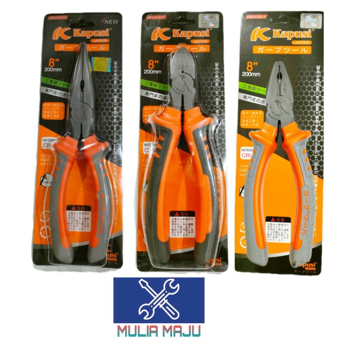 Tang Kapusi 8 Inch (Tang Kombinasi,Tang Potong,Tang Lancip) Variasi