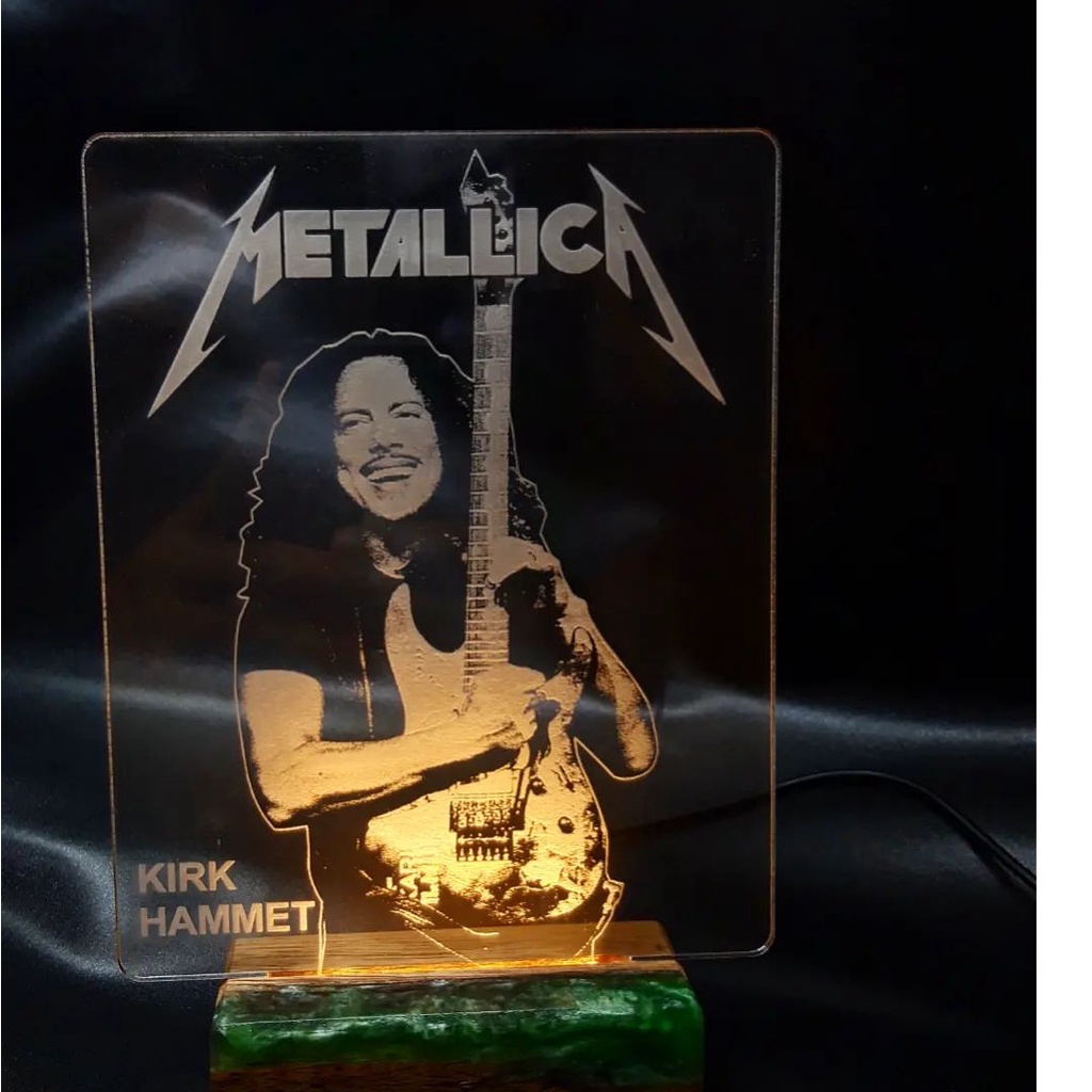 LAMPU AKRILIK KIRK HAMMETT METALLICA CUSTOM MUSIK STYLE/HADIAH ULANG TAHUN LAMPU AKRILIK/HADIAH WISU