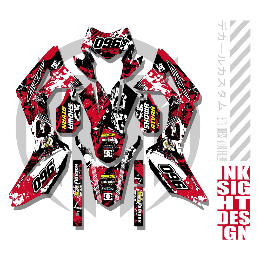 Decal CRF 150 L Dekal Sticker Motor Custom Motif Grafis Supermoto 34