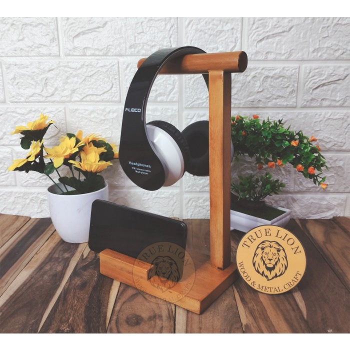 STAND HEADPHONE STAND HP KAYU TEMPAT GANTUNGAN HEADPHONE KAYU