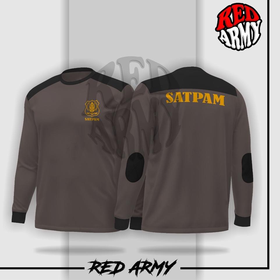 AN.28Ja23e ▪ Kaos satpam terbaru Coklat Panjang 2021 Baju Seragam Security Petugas Keamanan Cokelat 