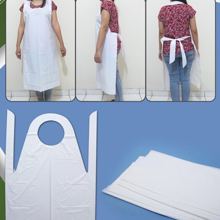 Celemek Lebih Tebal 40Micron Apron Plastik Plastic Celemek Medis / Apron Medis