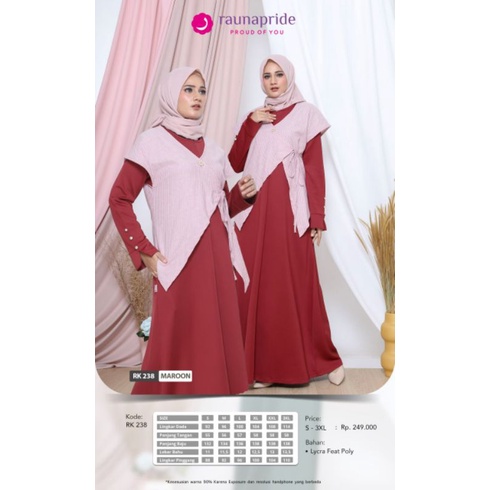 GAMIS WANITA RK 238 MAROON BY RAUNA