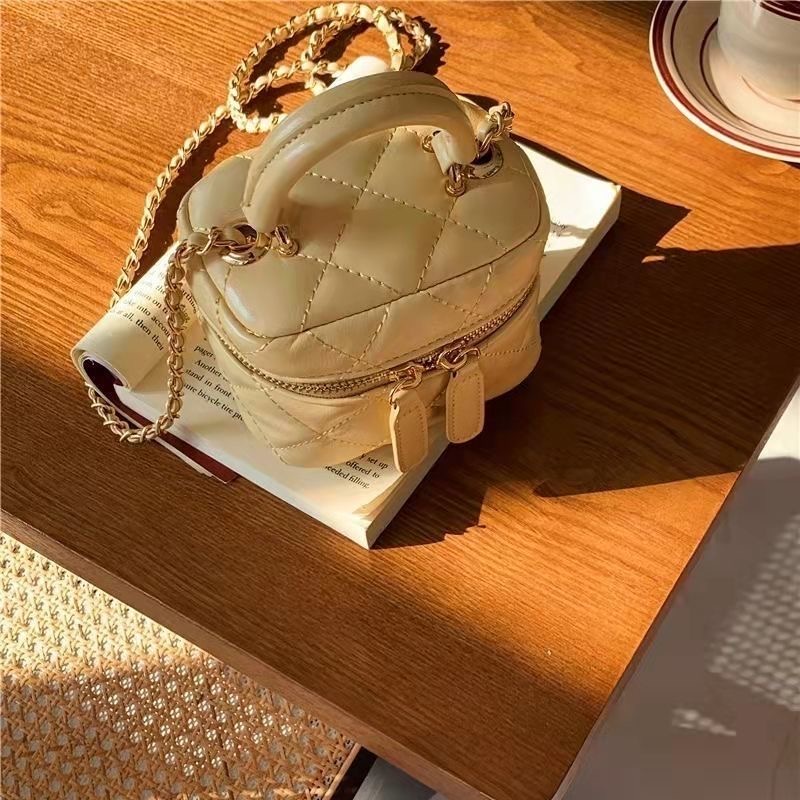 Rantai belah ketupat mini serba cocok tas kecil wanita tas ember tas Messenger portabel satu bahu
