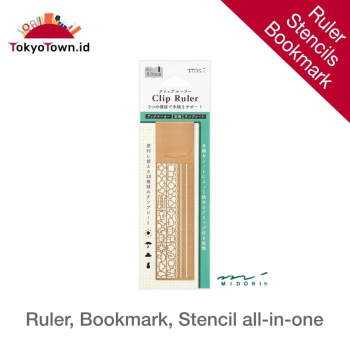 

Midori Clip Ruler Stencil Templates Bookmark Copper 076