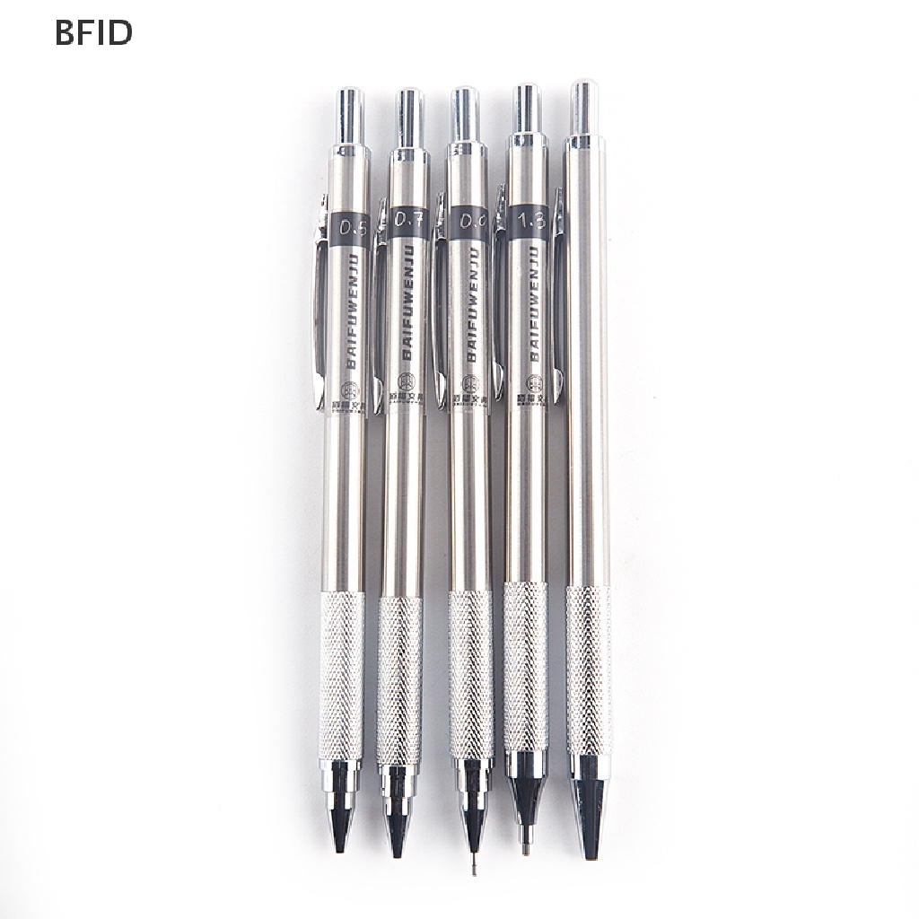 [BFID] Pensil Mekanik Bahan Metal 0.5/0.7/0.9/1.3/2.0mm Menggambar Pensil Otomatis Dengan Timbal [ID]