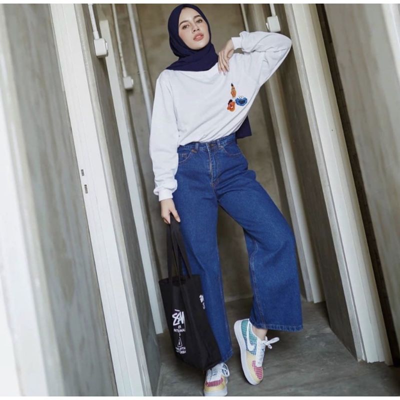 Terbaru Kulot jeans haighwaist pull and bear