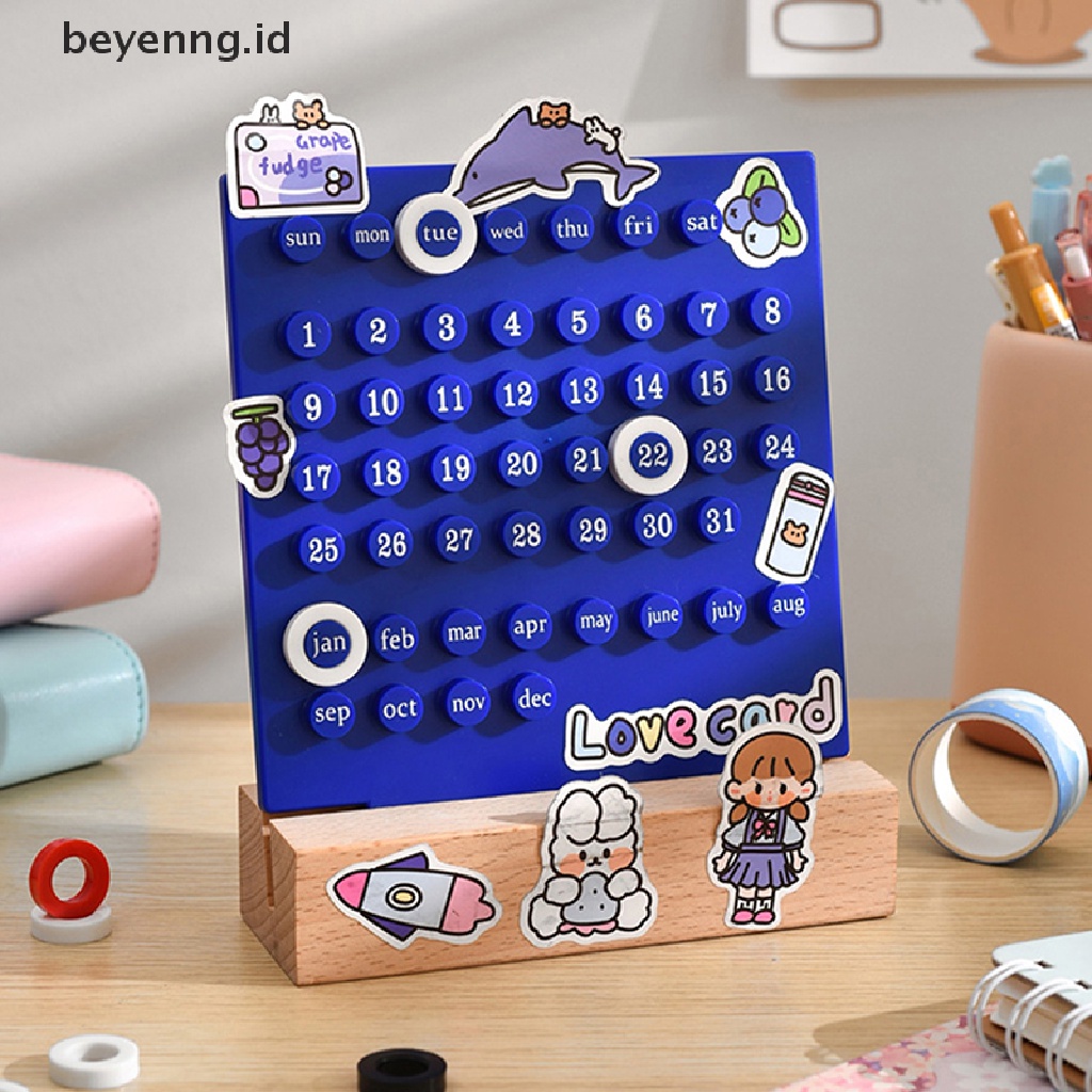 Beyen Ins Kreatif Waktu Abadi Kalender Meja Manual Akrilik Kalender Mejaio Dekorasi Rumah 3cincin Tanggal Rekaman Hadiah Set Handmade Diy Ring Kalender Meja ID