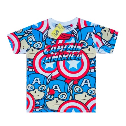 KAOS BAJU ANAK LAKI LAKI CAPTAIN AMERICA FULL PRINT TERBARU TERLARIS USIA 2-7 TAHUN BISA COD KE115