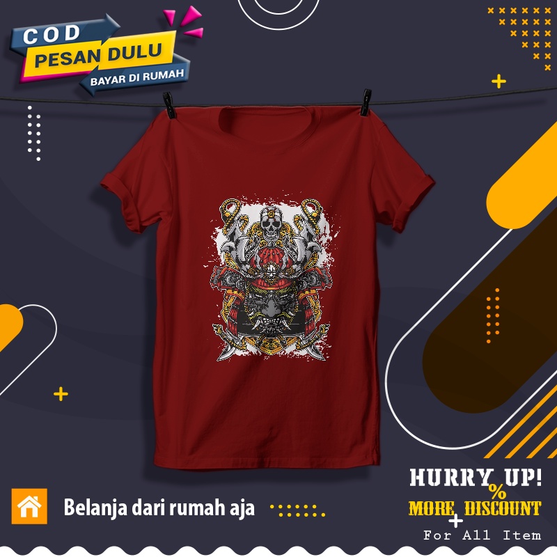 baju kaos M1 - Samurai - 4 pria distro t shirt murah keren dewasa Baju distro Kaos pria wanita