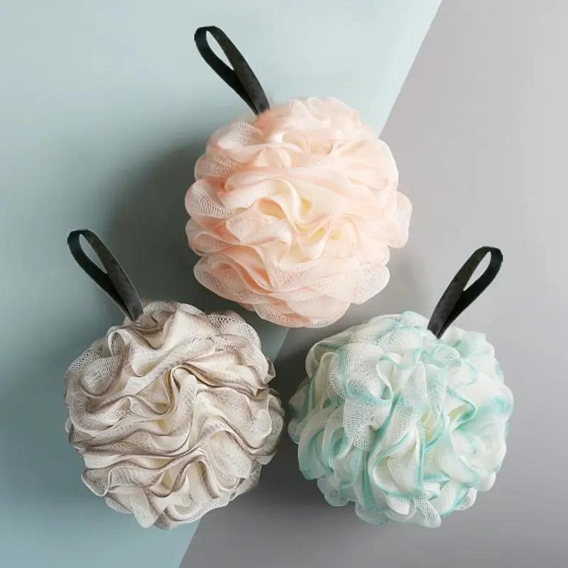 Bath Ball Bola Gosok Punggung Tubuh Super Lembut Tidak Melukai Kulit Pembersih Daki Pembuat Busa Sabun Dapat Digantung Aesthetic Lucu Fine Mesh Back Body Scrubber Bath Puff