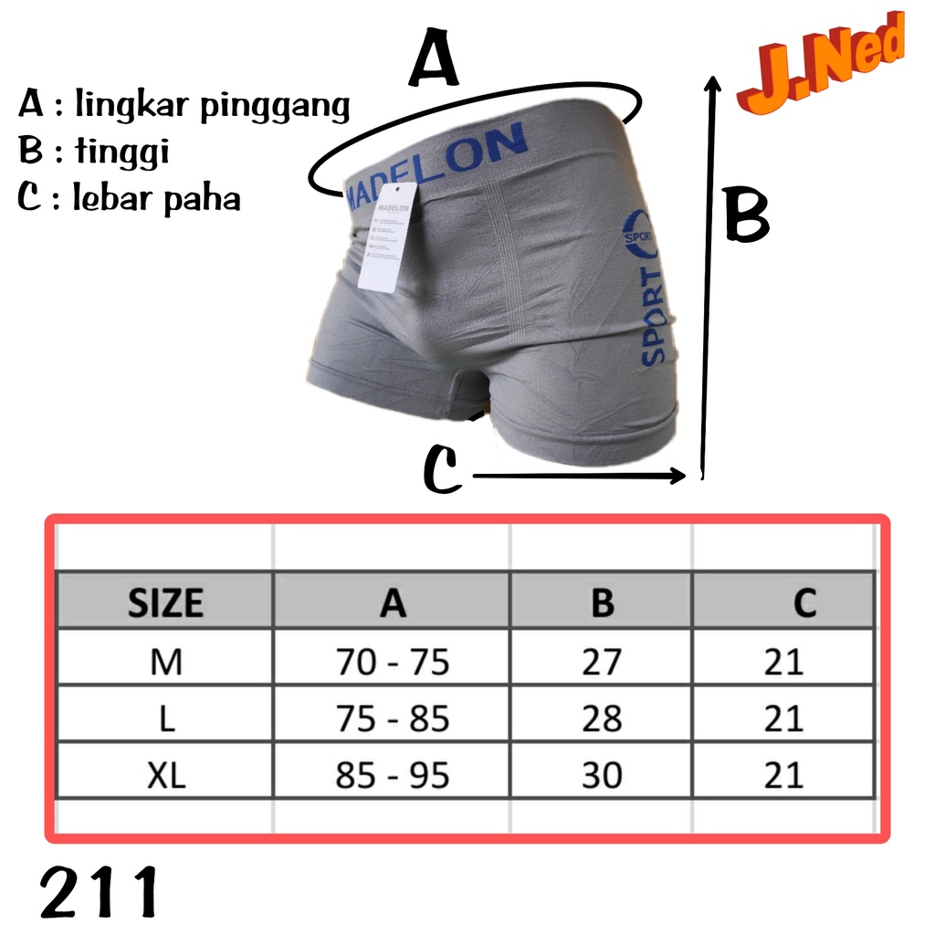 J211T - ISI 3 PCS | CD BOXER PRIA CELANA DALAM PRIA BOXER BOXER PRIA IMPORT  BOXER PRIA