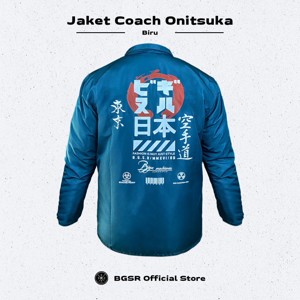 Jaket Coach Jacket Parasut Pria Onitsuka Harajuku Japan Windbreaker BGSR