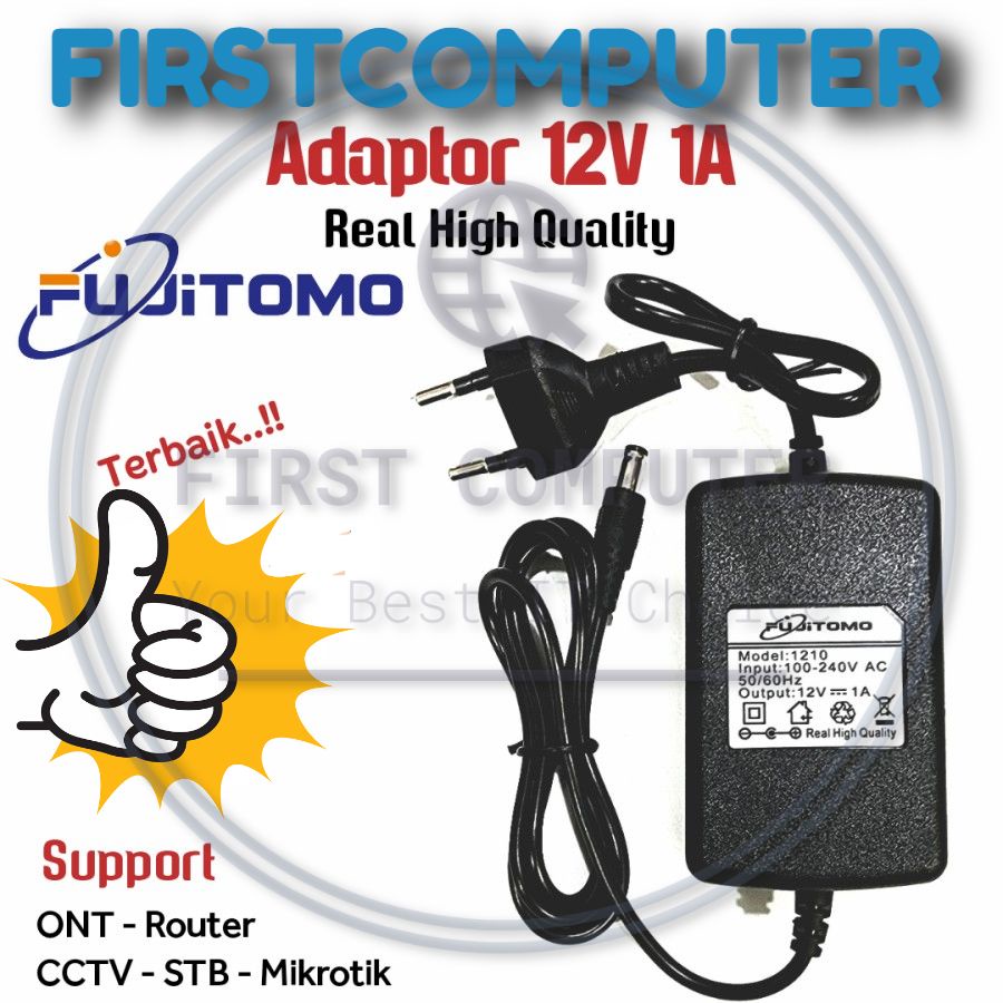 Adaptor FUJITOMO 12V 1A Real High Quality