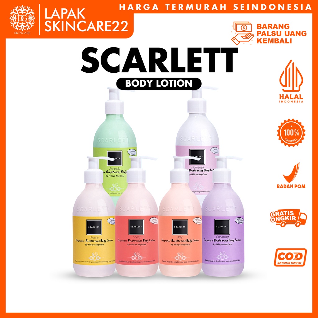 Jual SCARLETT Brightening Body Lotion Romansa Fantasia Charming Jolly Happy Freshy