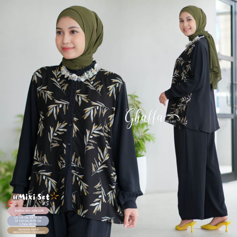 MIXI SET #5 BY TULUS SIGNATURE / ONESET WANITA MUSLIMAH / Setelan celana airflow import premium solo
