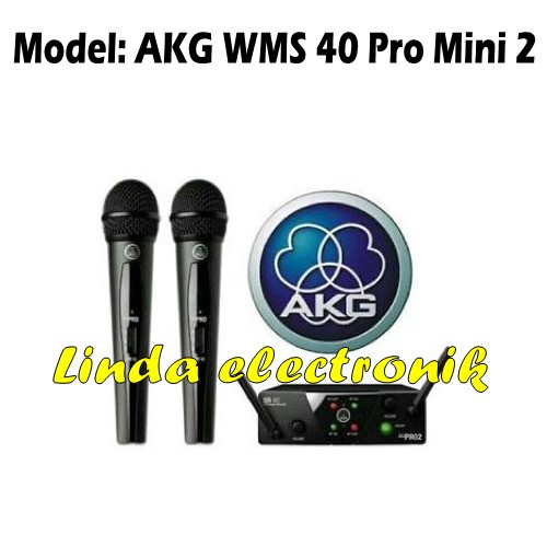 Mic Wireless AKG WMS40/ WMS 40 Pro Mini 2 Mic Handheld garansi original