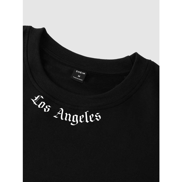 Sweatshirt Basic LOS ANGELES NECK II Sweater Crewneck Print DTF II Size M - XL Anak &amp; Dewasa ( Pria &amp; Wanita )