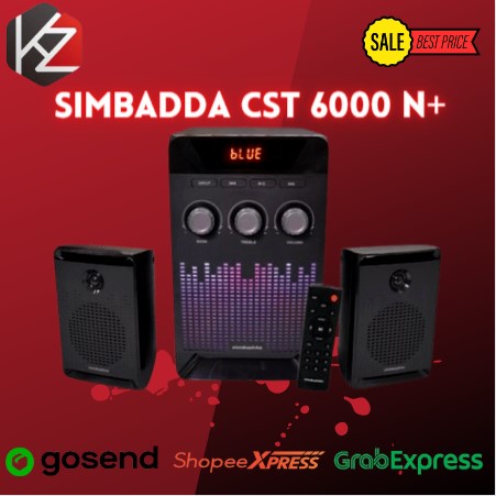 Speaker Bluetooth Simbadda CST 6000N+ Subwoofer Bass Power LED Display RGB Light 5.0