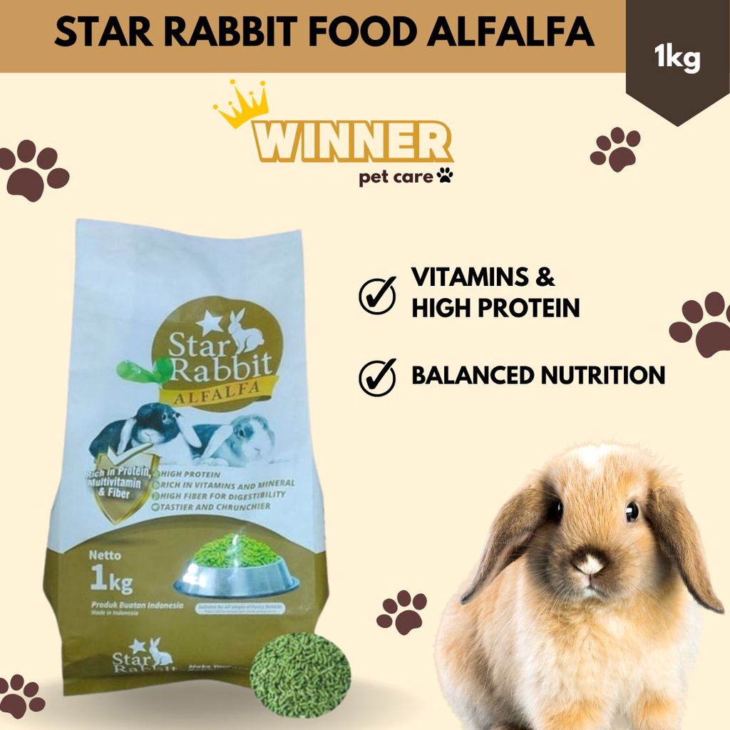 Star Rabbit Alfalfa Rabbit Food Makanan Kelinci Freshpack 1kg