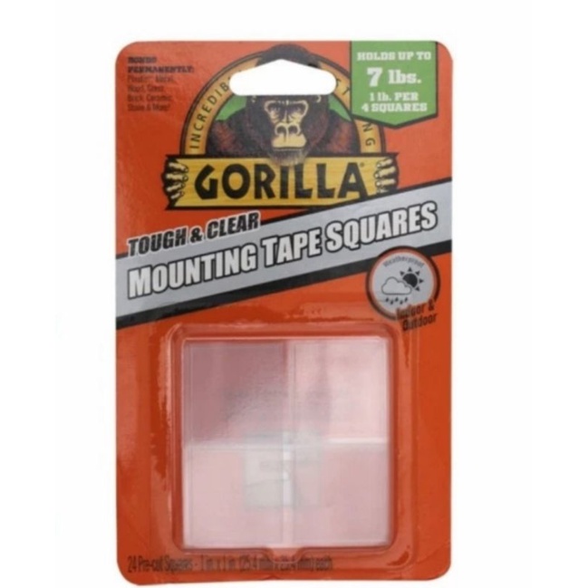 

lem permanent mounting tape square kotak Gorilla isi 24 up to 3.2kg