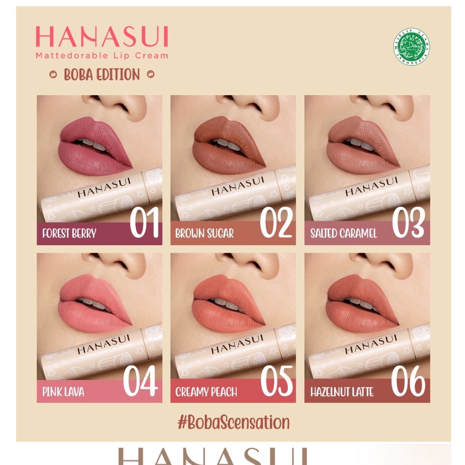 Hanasui Mattedorable Lip Cream Boba Series | Hanasui Boba Lipcream | LIP TINT STAIN | LIPTINT