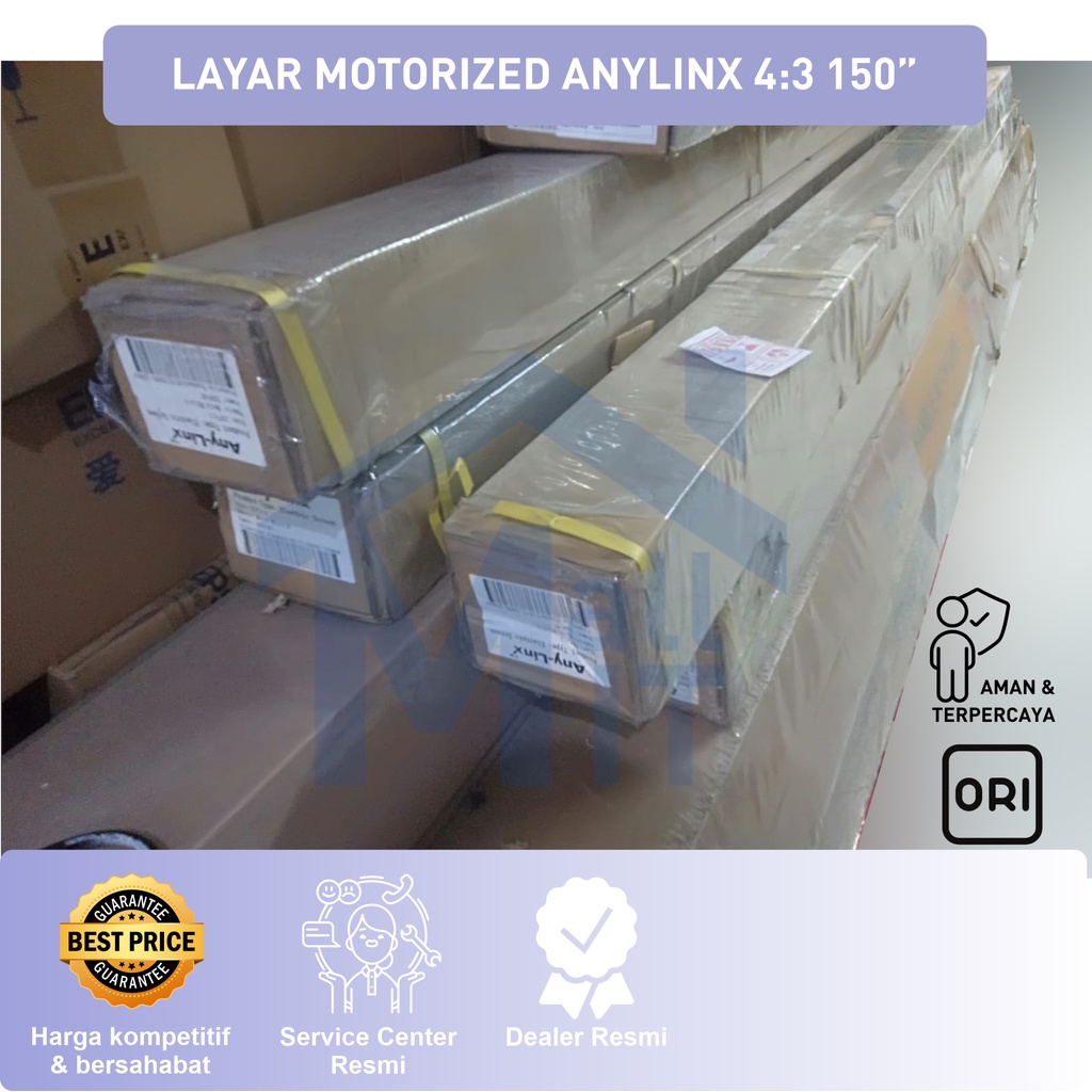 Layar MOTORIZED PROYEKTOR SCREEN 150 inci 4:3 ANYLINX 2.3m X 3m