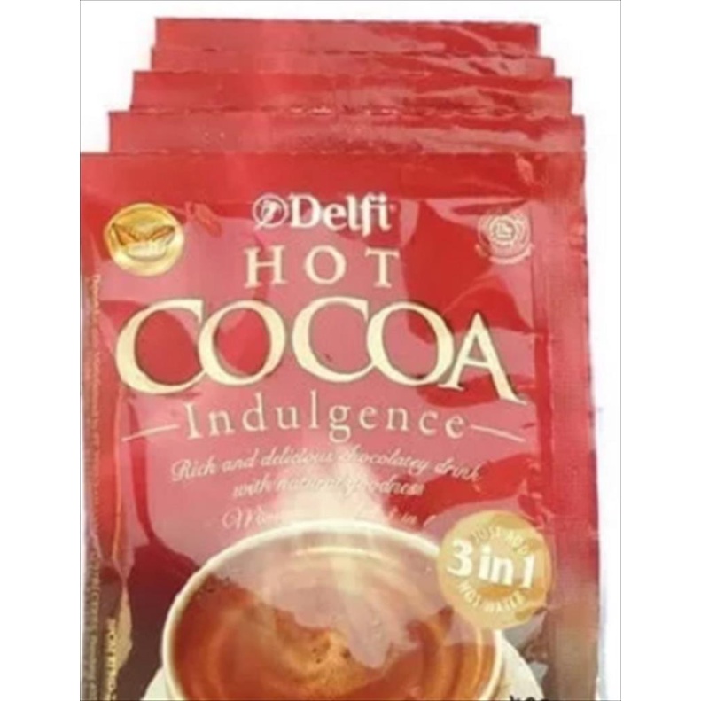 DELFI HOT COCOA 25Gr ISI 10 PC Minuman Cokelat Instan Premium Sachet