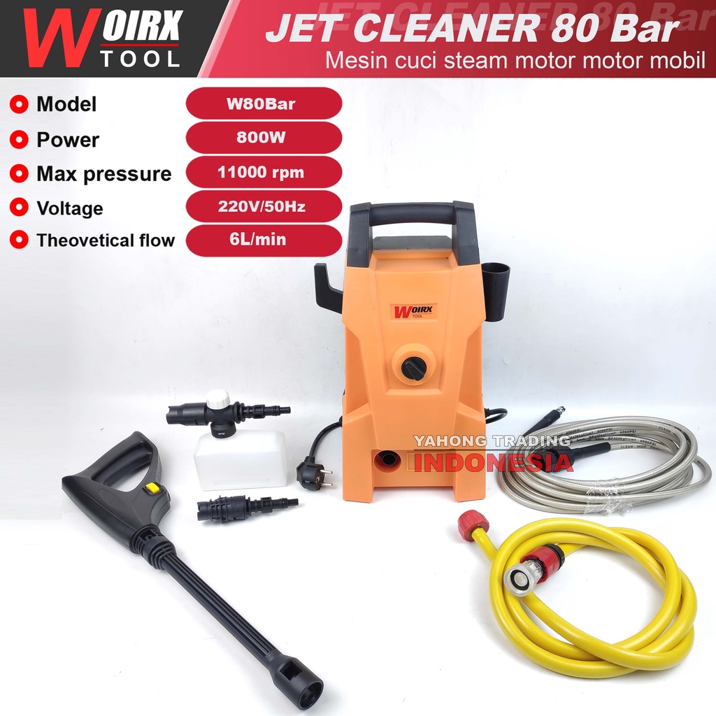 WOIRX Jet Cleaner 80 bar High Pressure Mesin Semprot Cuci Motor Mobil