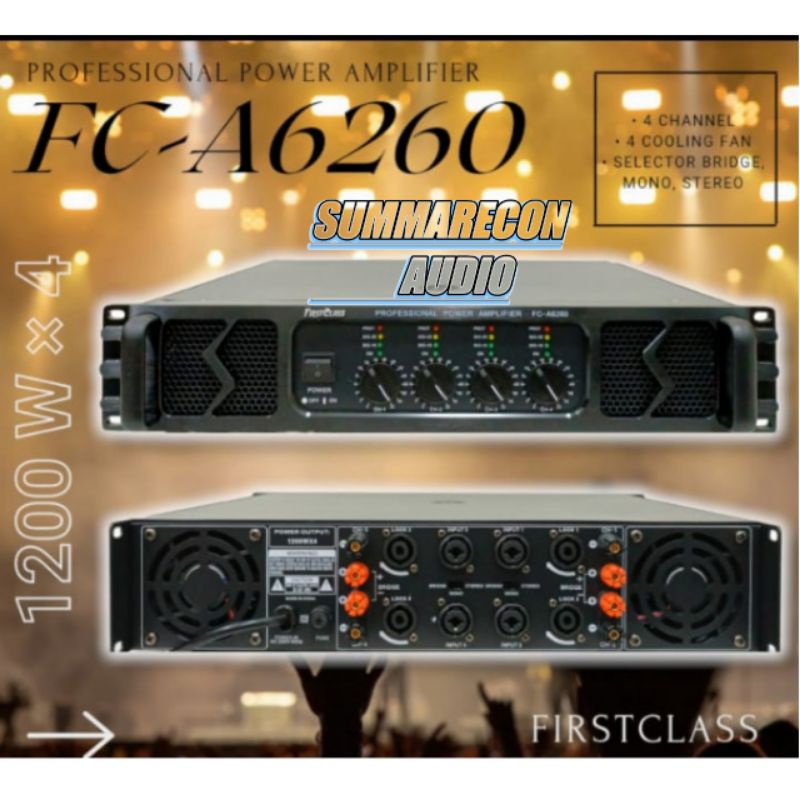Power Amplifier Firstclass Fc A6260 Original 4 Channel Professional