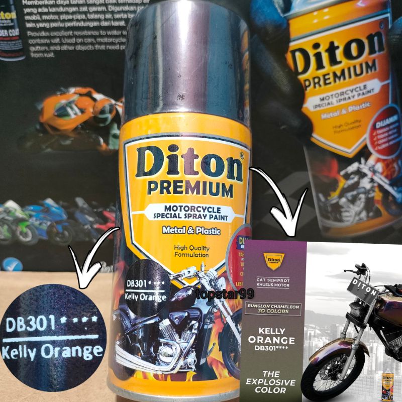 Pilok Cat Diton Premium Bunglon 301 DB 301 Merah 300ml Cat Semprot Tahan Bensin Pylok Cepat Kering