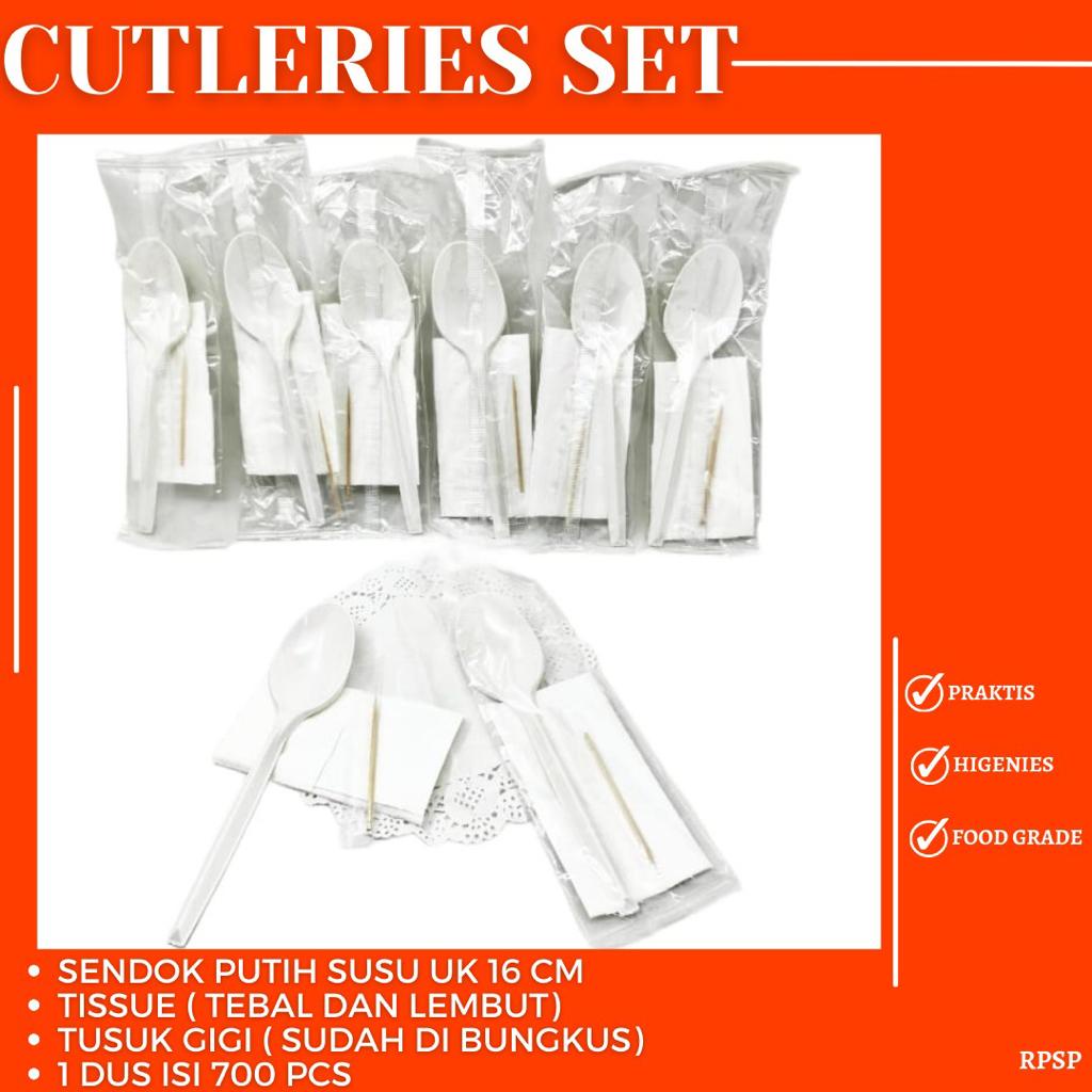 Cutleries Set Sendok Tisu Tusuk Gigi Sendok (Isi 25 Set-RPSP)